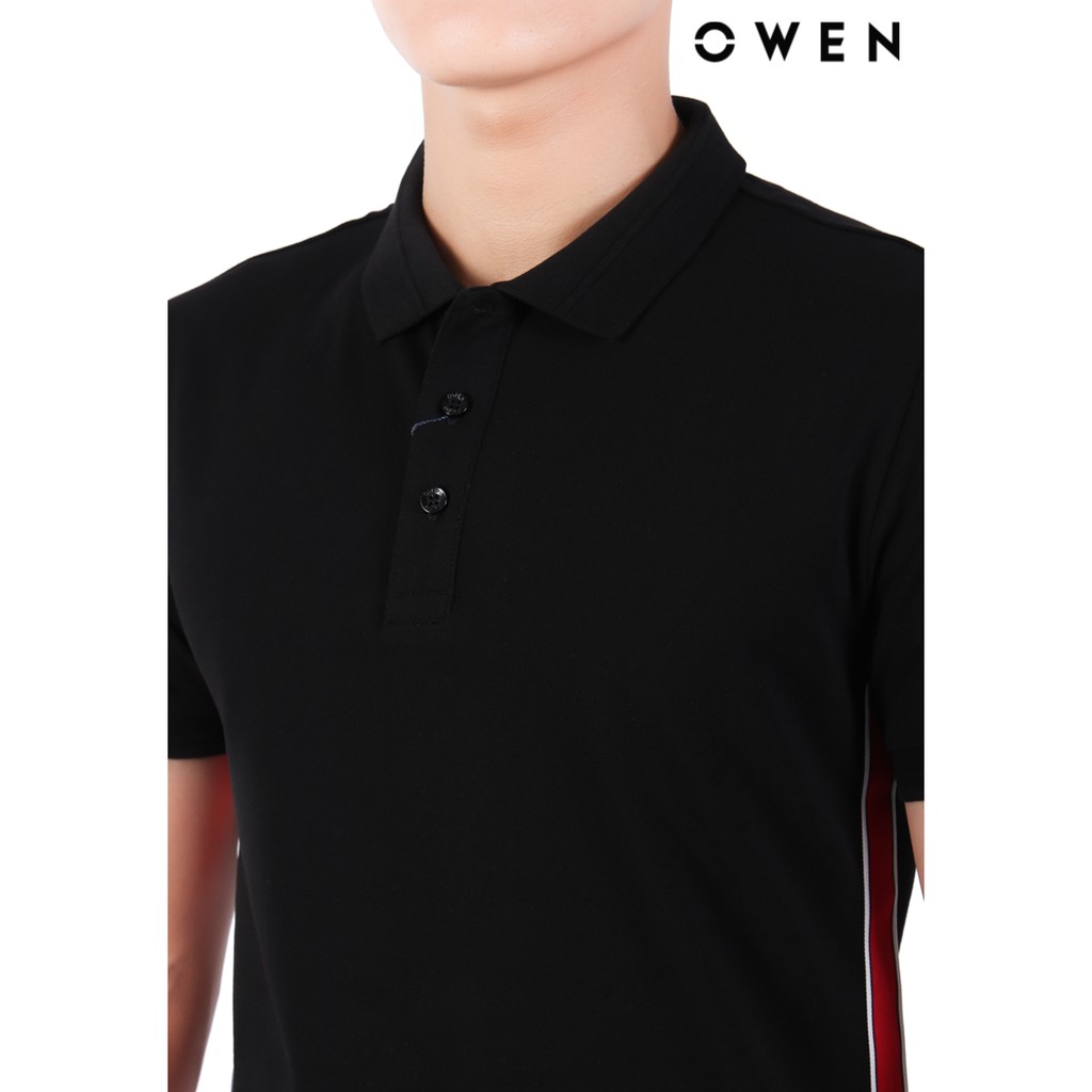 Áo polo ngắn tay OWEN Bodyfit Đen - APV21839 | BigBuy360 - bigbuy360.vn