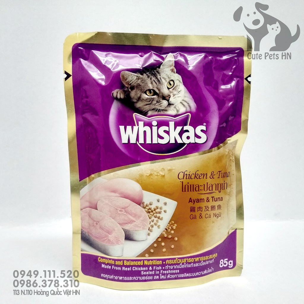 Thức ăn Pate Whiskas 85g Dành cho mèo - petshophanoi