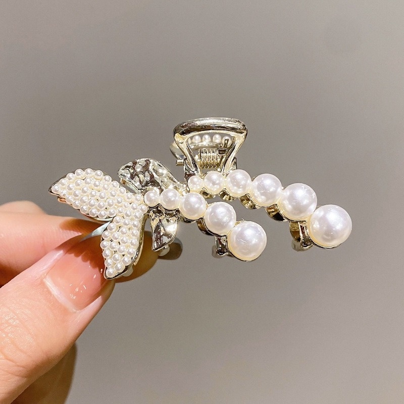 Kẹp Tóc Kim Loại Đính Ngọc Trai Nhân Tạo Thời Trang Cho Nữ