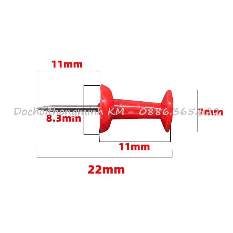 Set 30 Đinh ghim mũ nhựa, đinh ghim bảng nỉ