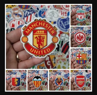 Sticker in hình logo đội bóng 30 cái ép lụa/ hình dán bóng đá