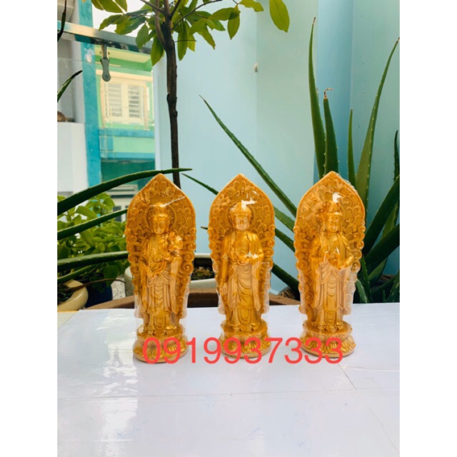 Bộ tượng tam thánh phật 18 cm