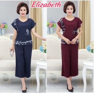 Đồ bộ mặc nhà nữ trung niên bigsize chất liệu đũi mềm mát form rộng rãi thoải mái Elizabeth ĐBH.22