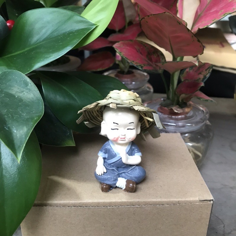 bộ tượng bốn chú tiểu đội mũ rơm( bộ tượng bốn không )