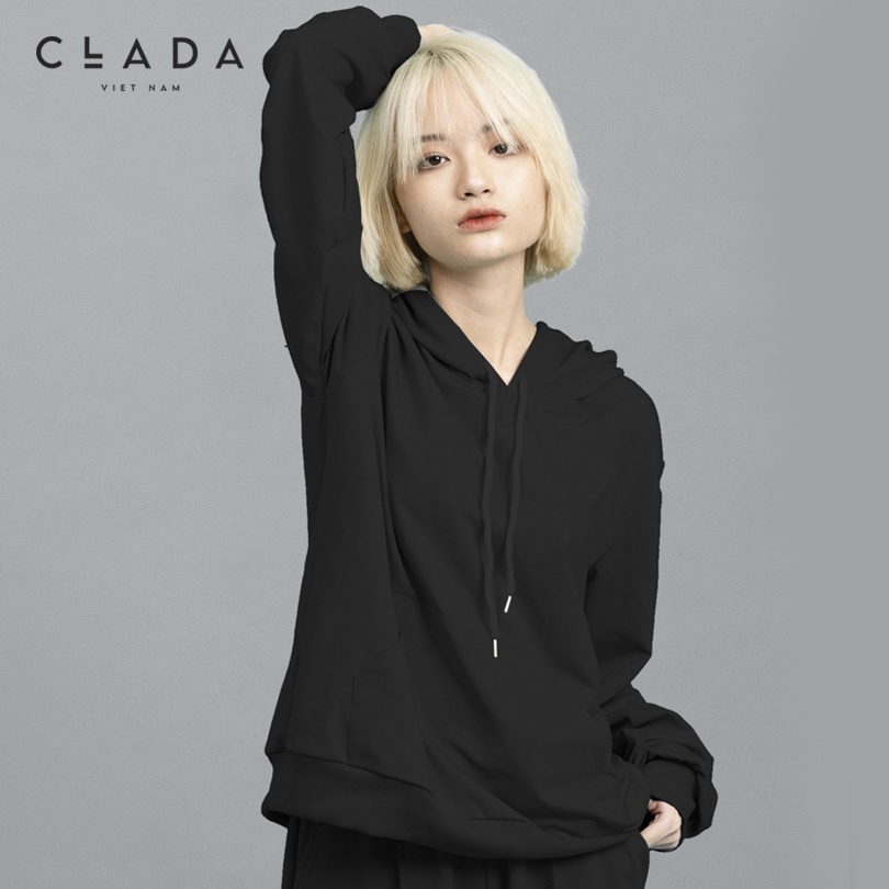 Áo hoodie nỉ có mũ và túi dáng suông cho nữ | BigBuy360 - bigbuy360.vn