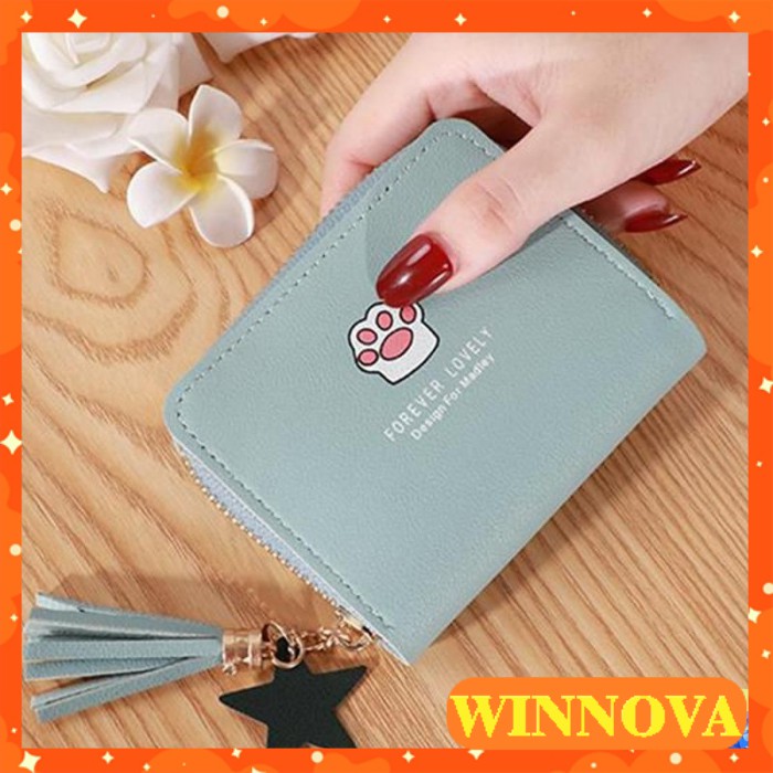 Ví nữ ngắn đẹp cầm tay mini nhỏ gọn bỏ túi nhiều ngăn dễ thương WINNOVA AV23