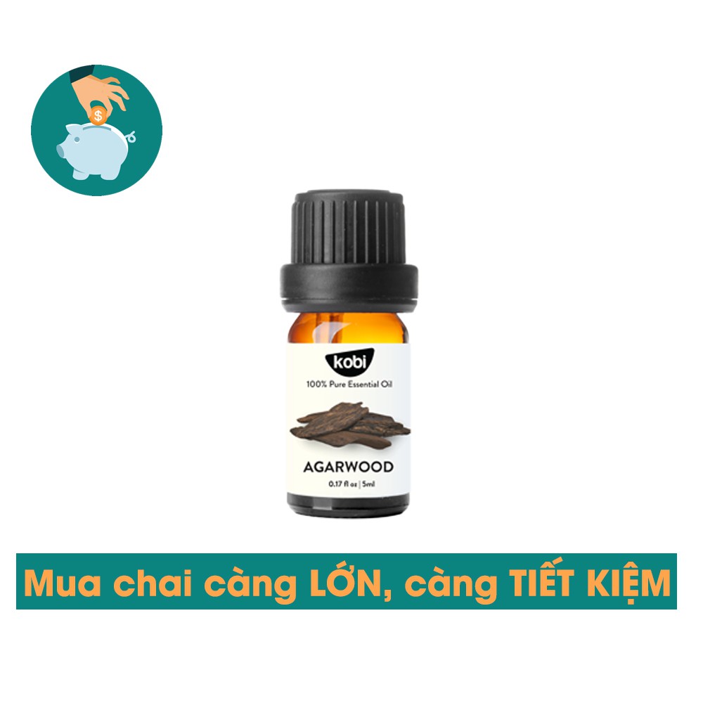 Tinh dầu Trầm Hương Kobi Agarwood essential oil giúp trấn tĩnh, kháng khuẩn, hỗ trợ thiền định hiệu quả - 5ml