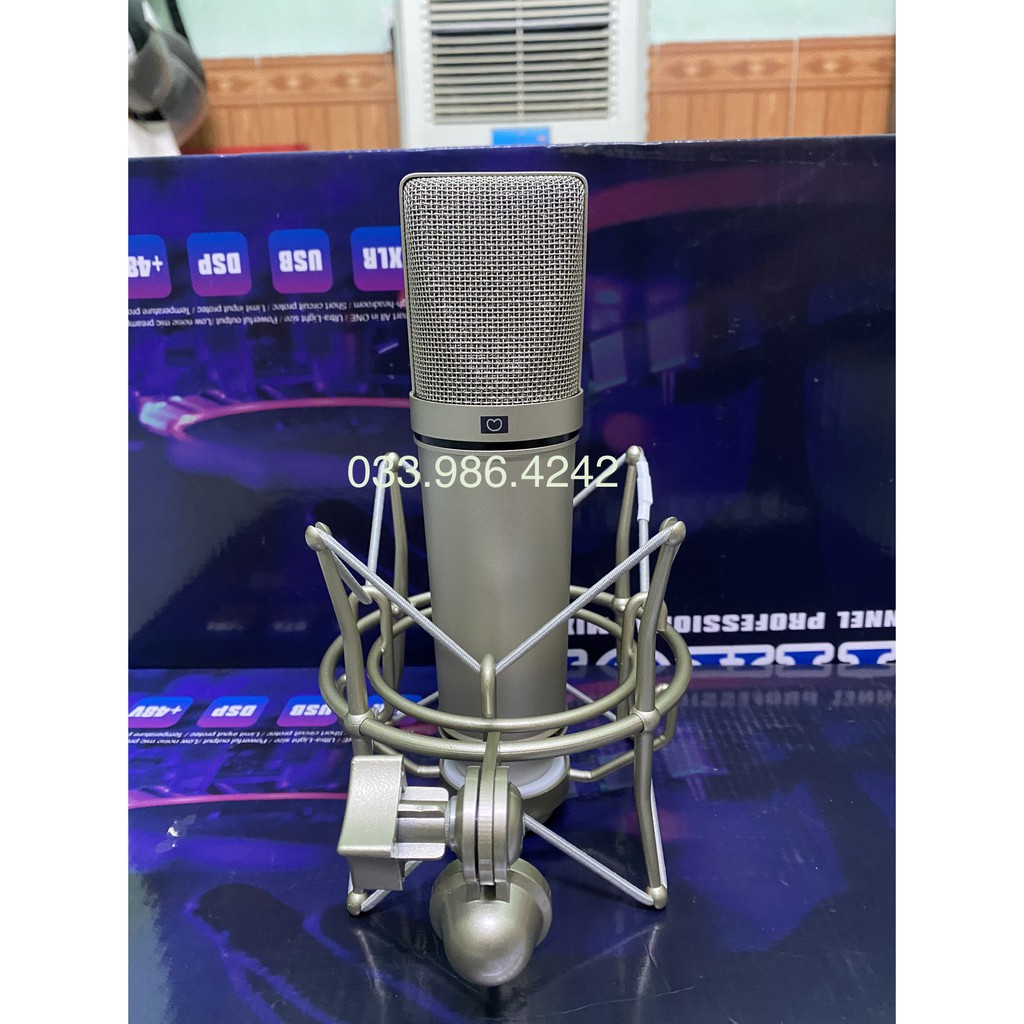 Trọn Bộ Sound Card Thu Âm H9 2021 Mic AQTA U87 ⚡FREESHIP⚡ Tặng Kèm Dây Kết Nối Và Tai Nghe Kiểm Âm . Bảo Hành 12 Tháng