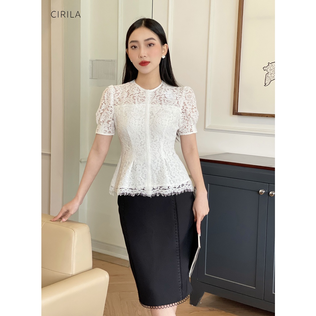 Chân váy công sở thiết kế Rimmy điểm xuyết ren basic, lịch sự mặc đi làm [BCV10-0122]