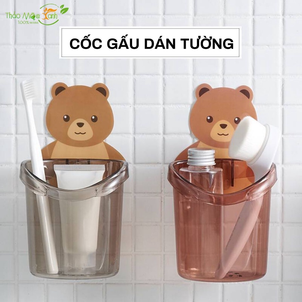 Cốc Gấu Dán Tường Đựng Bàn Chải