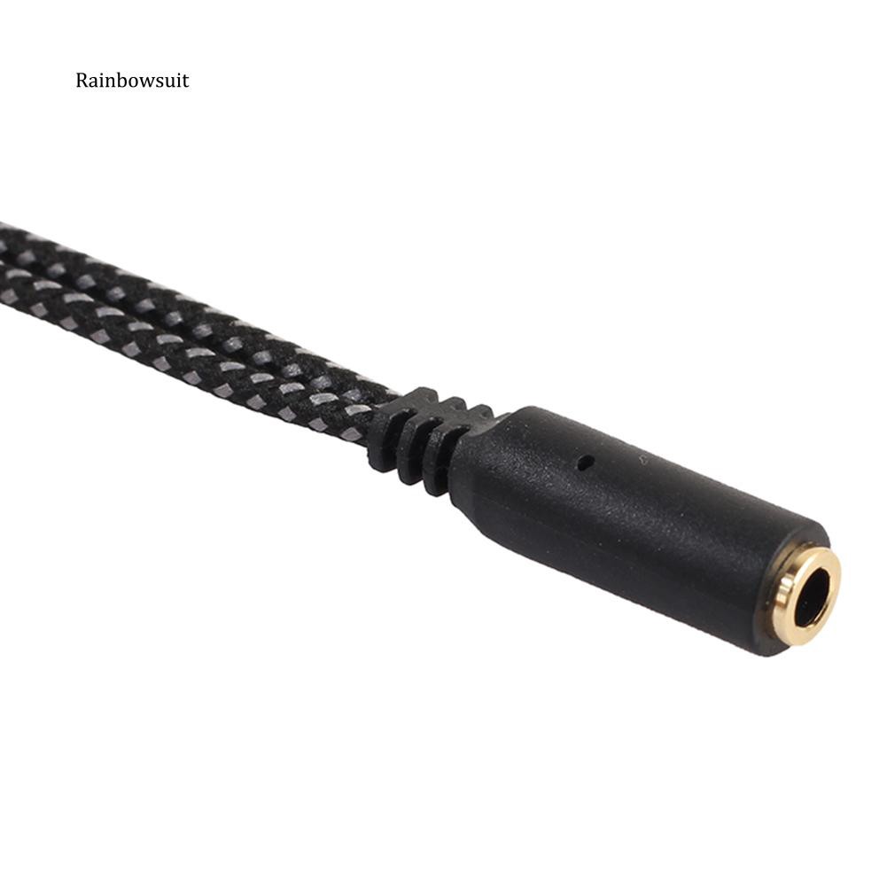 RB-3.5mm 2 Male Plug to 1 Female Jack Audio Mic Headset Splitter Adapter Cable