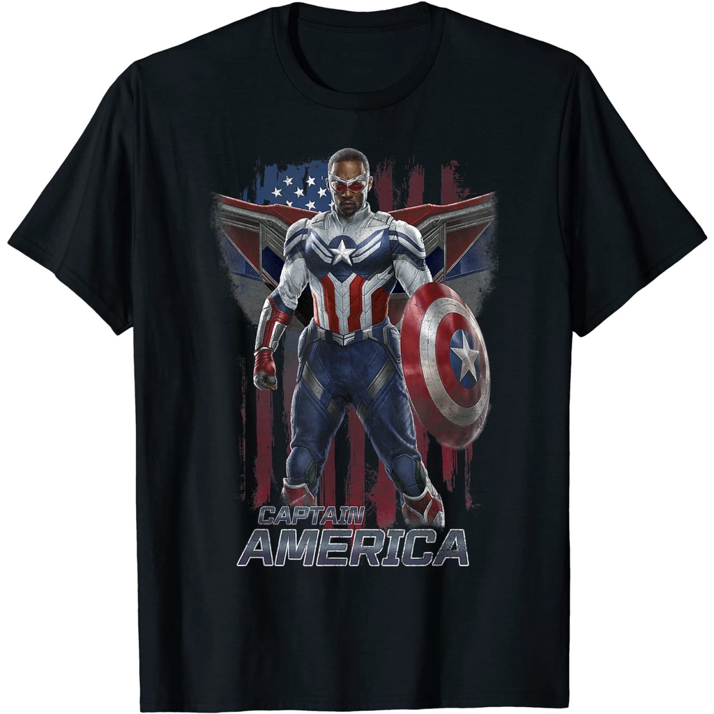 Áo Thun In Hình Lá Cờ Captain America Marvel Falcon Thời Trang Mùa Đông Cho Bé 1 2 3 4 5 6 7 8 9 10 11 12 Tuổi
