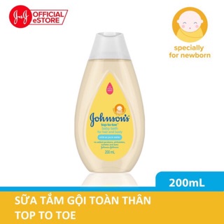 Dầu tắm gội toàn thân Johnsons Baby  200ml ( hàng công ty) mẫu mới