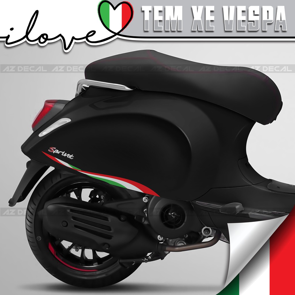 Tem Xe Vespa LX/Sprint/Primavera/GTS Phong Cách Italia | VP01 | Tem Rời Xe Vespa Chất Liệu Decal PVC Cao Cấp