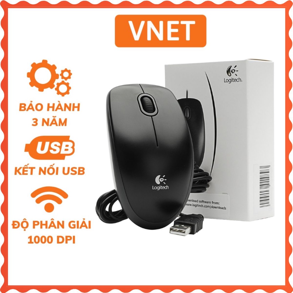 [Chính Hãng] Chuột quang có dây Logitech B100 cao cấp