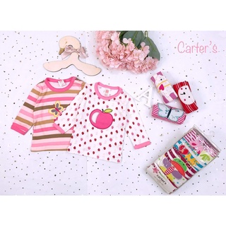 ComBo 5 Áo Dài Tay Xuất Dư Carter Cúc Cổ Thêu Hình Thú Cho Bé Mịn 0_24 Tháng