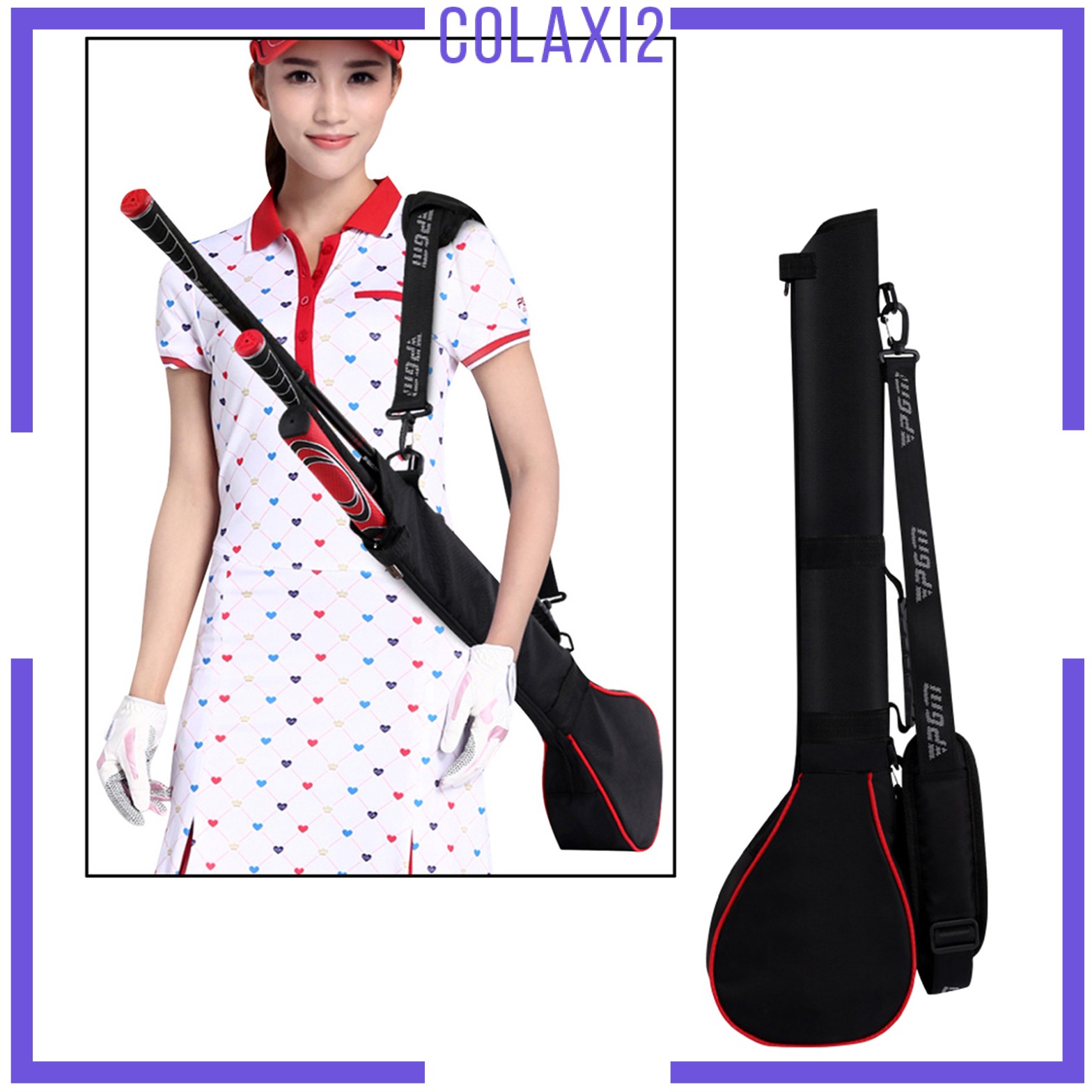 Golf Clubs Bag for Men Women Driving Range Carrier Black Black Silver