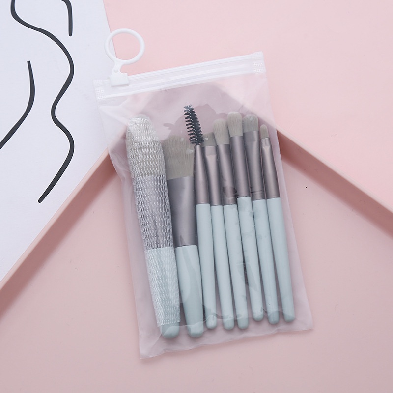 [Hàng mới về] Túi 8 cọ trang điểm du lịch lông mềm thiết kế nhỏ gọn tiện lợi