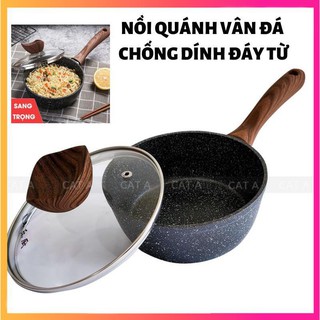 Nồi quánh vân đá chống dính đáy từ cao cấp bằng nhôm TFFP-541 - Có nắp đậy, đường kính CA74