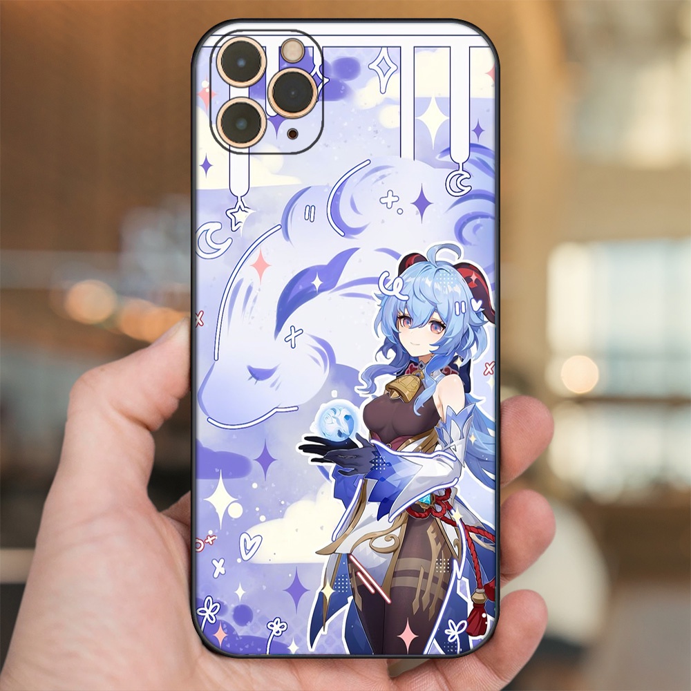 Ốp lưng iPhone 11 Pro Max dẻo đen cạnh vuông in hình Ganyu Genshin Impact