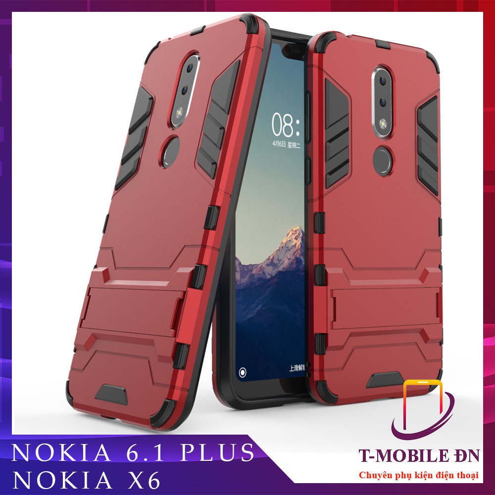 Ốp lưng Nokia 6.1 Plus/ Nokia X6 IRON MAN chống sốc bảo vệ viền và camera kèm chống xem video tiện lợi