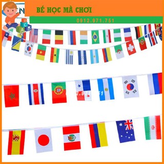 Dây cờ các nước trên thế giới, 100 lá cờ các quốc gia trang trí 25m