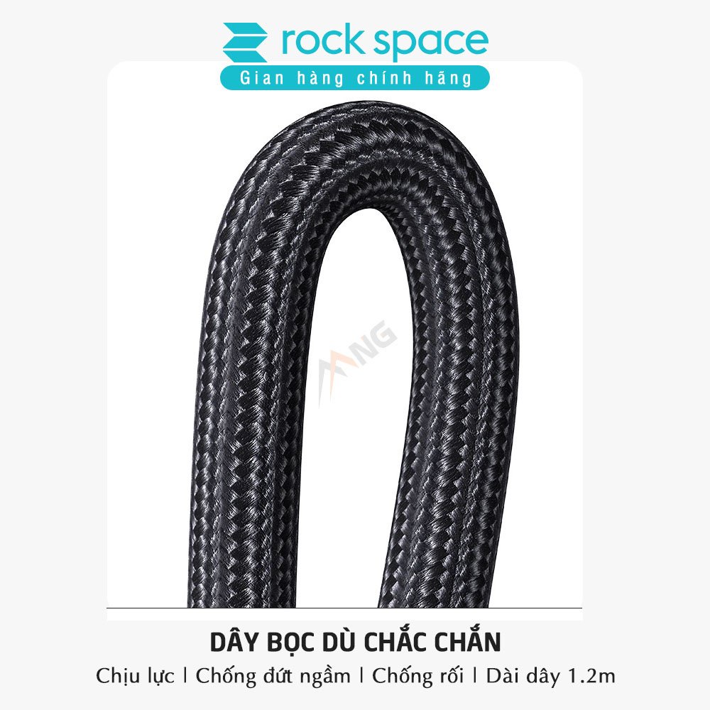 Tai nghe nhét tai có dây Rockspace Obsidian chân cắm 3.5 có mic nghe gọi hàng chính hãng bảo hành 1 năm