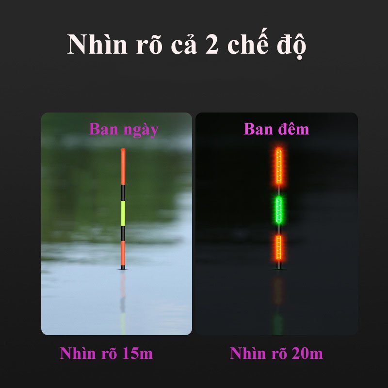 Phao Câu Cá Săn Hàng Đêm Thiên Cung Tử [ Tặng Kèm Pin ] Chất Liệu Carbon Tăm To Chống Mỏi Mắt - Sanami fishing