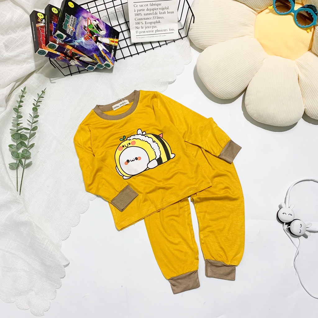 [SALE] Bộ Quần Áo Bé Gái, Bé Trai Minky Mom Hoạ Tiết Gấu Trúc Đáng Yêu, Bộ Dài Tay Thun Lạnh Cho Bé Mặc Nhà MKMTD2218
