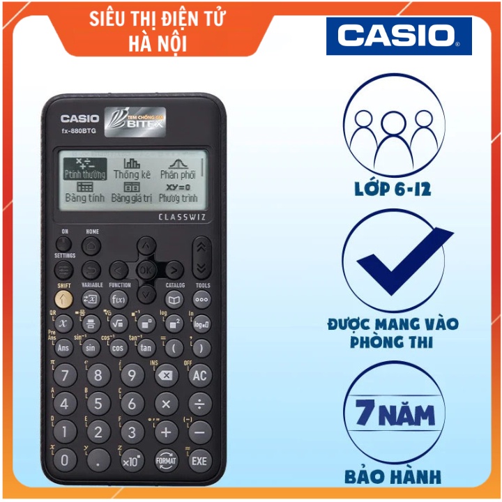 Máy Tính Casio Fx-880BTG Chính Hãng , Hỗ Trợ Tiếng Việt - Được Phép Mang Vào Phòng Thi - Bảo Hành 7 Năm