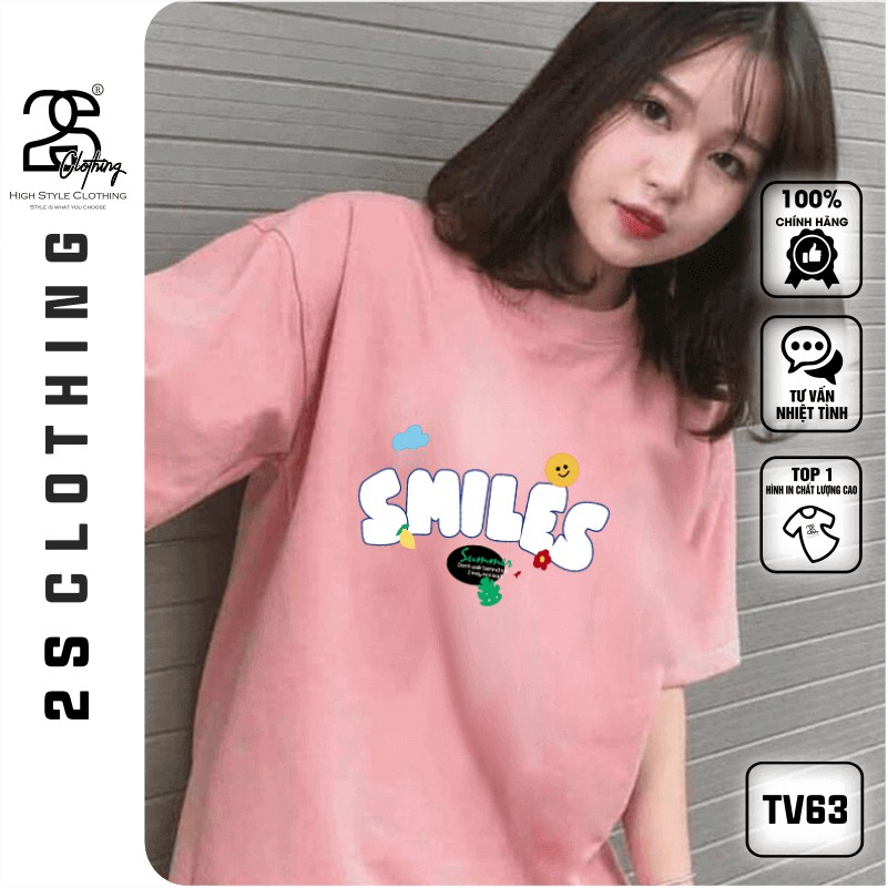 [XẢ NGHỈ BÁN] Áo Phông Nữ Rộng Tay Lỡ Trắng 2s Clothing Áo Thun Nữ Phom Rộng Cotton Oversize  In Hình Chữ Dễ Thương TV63