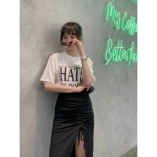 SET ÁO THUN + CHÂN VÁY RÚT XẺ TÀ
