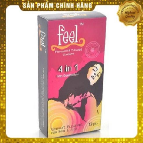[Combo] 2 hộp 20c bao cao su KÉO DÀI THỜI GIAN QUAN HỆ 4 IN 1 FEEL BCSF002
