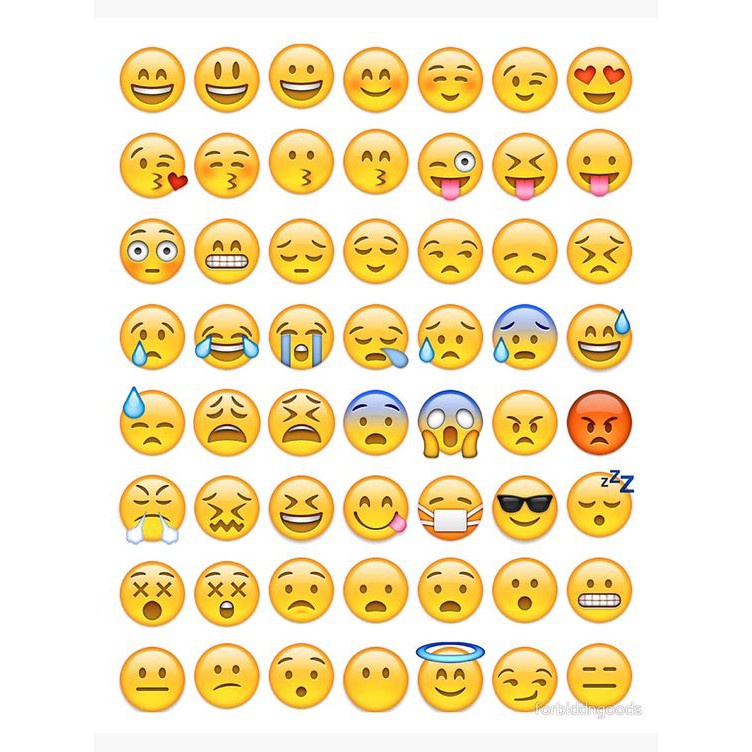 Combo 12 tấm Sticker Emoji dễ thương dán vở, đồ vật dụng, dán nhãn 1 tờ 55 icon CICIBOX