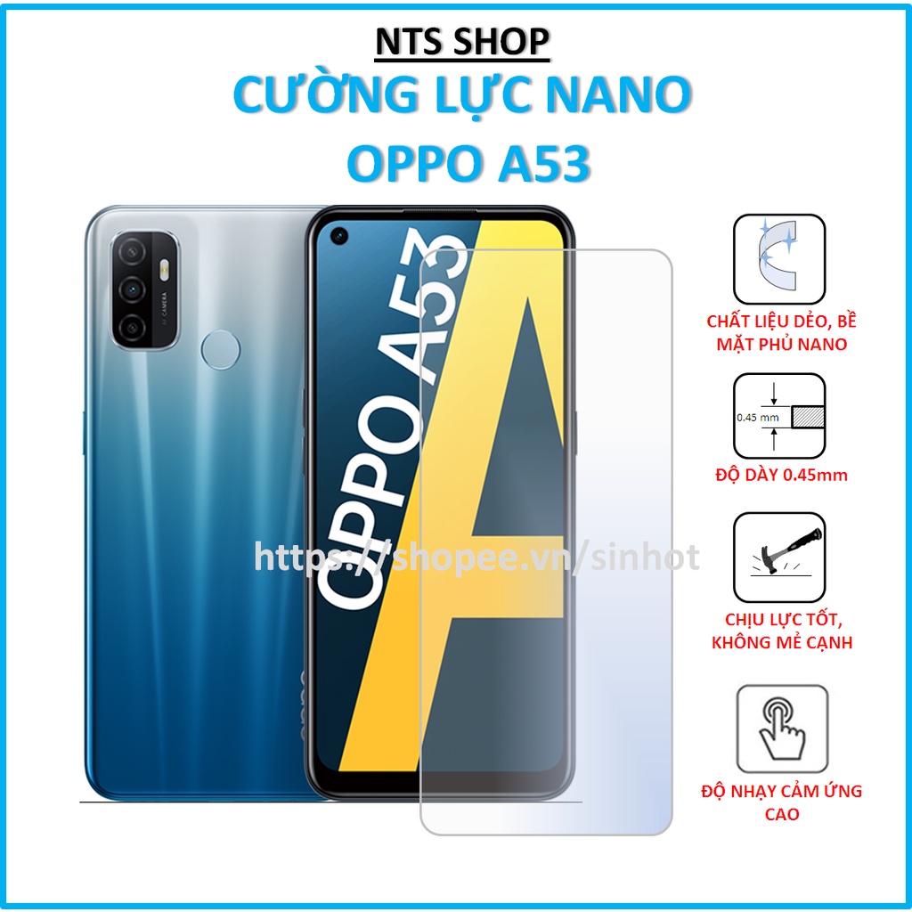 Dán cường lực dẻo bảo vệ màn hình/PPF chống xước trước/sau/camera smartphone OPPO A53e