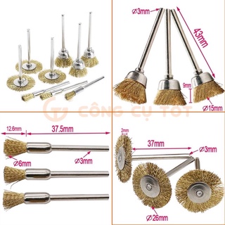 Chổi sợi đồng ,đánh rỉ trục 3mm- giá 5 cái