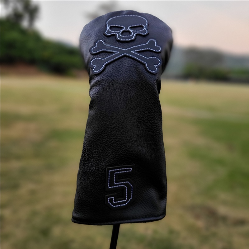 Chất Lượng Cao Màu Đen Đầu Lâu Cá Tính Bộ Câu Lạc Bộ Golf Head Cover Bảo Vệ Bóng Cap Đa Năng Golf Wood cover wYsb