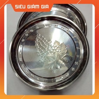 Khay Tròn Inox Trùm Nho Size 28, 36, 38, 50cm Bền Đẹp