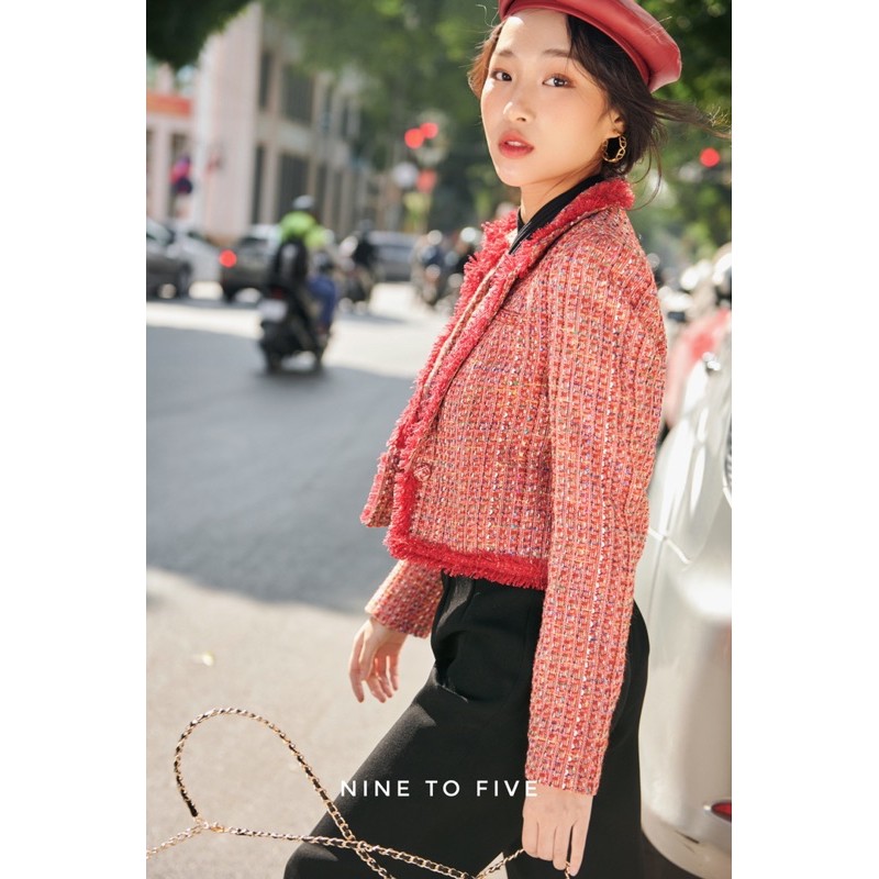 NineToFive - Áo tweed blazer Noel