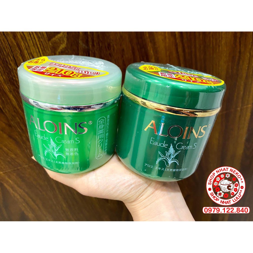 kem xanh lô hội aloins, Kem dưỡng trắng da Aloins Eaude Cream S tím 185g 210g to Nhật shopnhatlulu