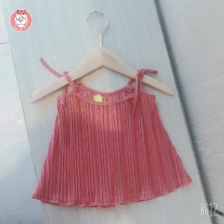 Áo 2 dây xếp ly cho bé gái