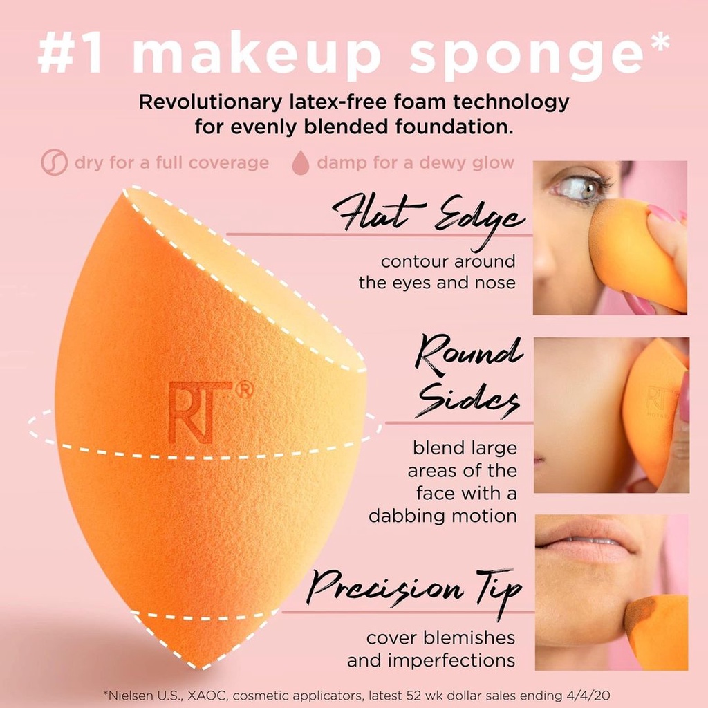 [Nhập khẩu chính hãng] Bông mút tán nền REAL TECHNIQUES Miracle Complexion Sponge®