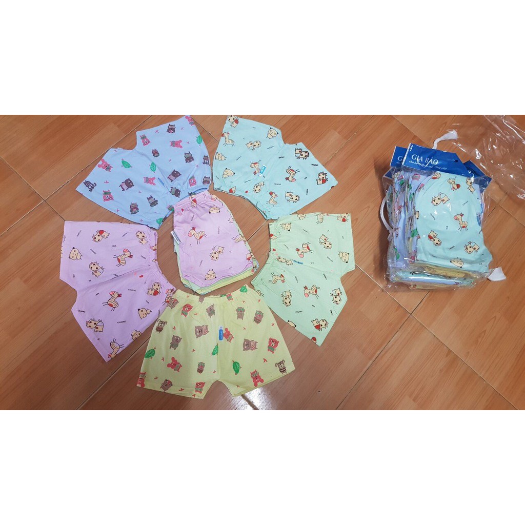 {Sỉ = lẻ} FREESHIP ĐƠN 99K_Combo 10 quần đùi cotton hình loại 1 cho bé 4-14kg