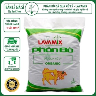 Phân Bò Đã Qua Xử Lý 3 dm3 - Lavamix - Key: Hạt Giống, Đất sạch, Phân Bón, Hữu Cơ, Xơ Dừa