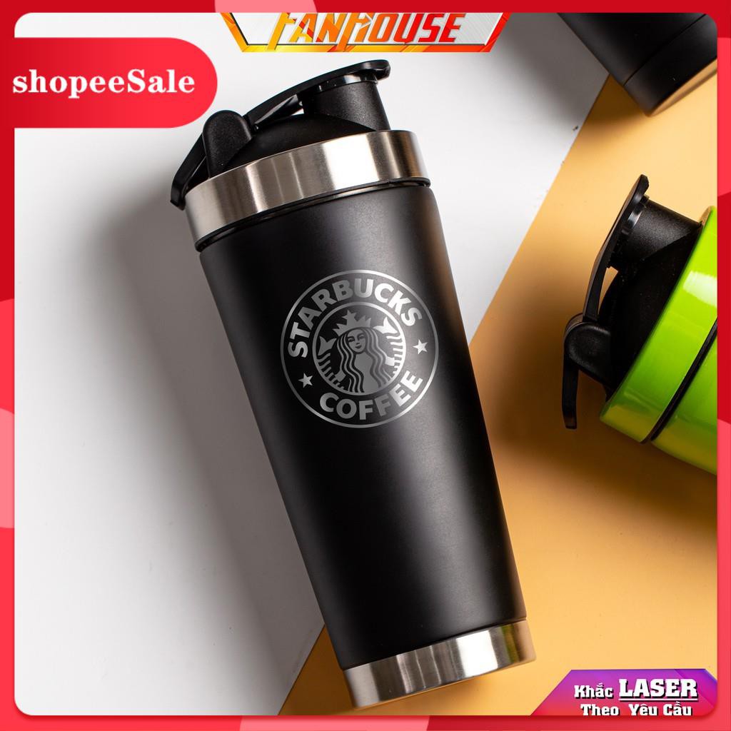 Bình nước Starbucks 💢FanHouse💢bình giữ nhiệt 24h inox 304, ly nước 550ml, 850ml nắp bật tiện lợi k