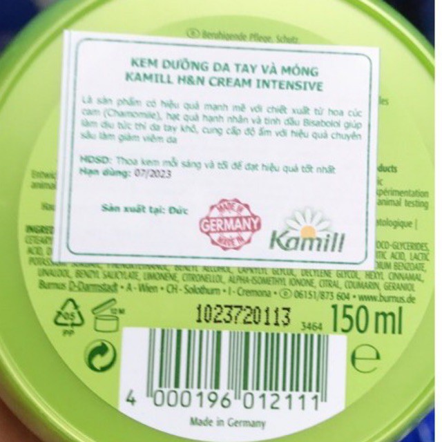 Kem dưỡng tay & Móng  Kamill Hand & NagelCreme của Đức
