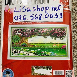 Tranh thêu PHONG CẢNH 125x65cm chưa thêu 223136