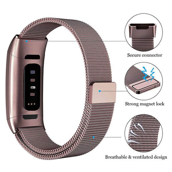 Dây Thép Milanese Loop Stainless Steel Cho Fitbit Charge 3