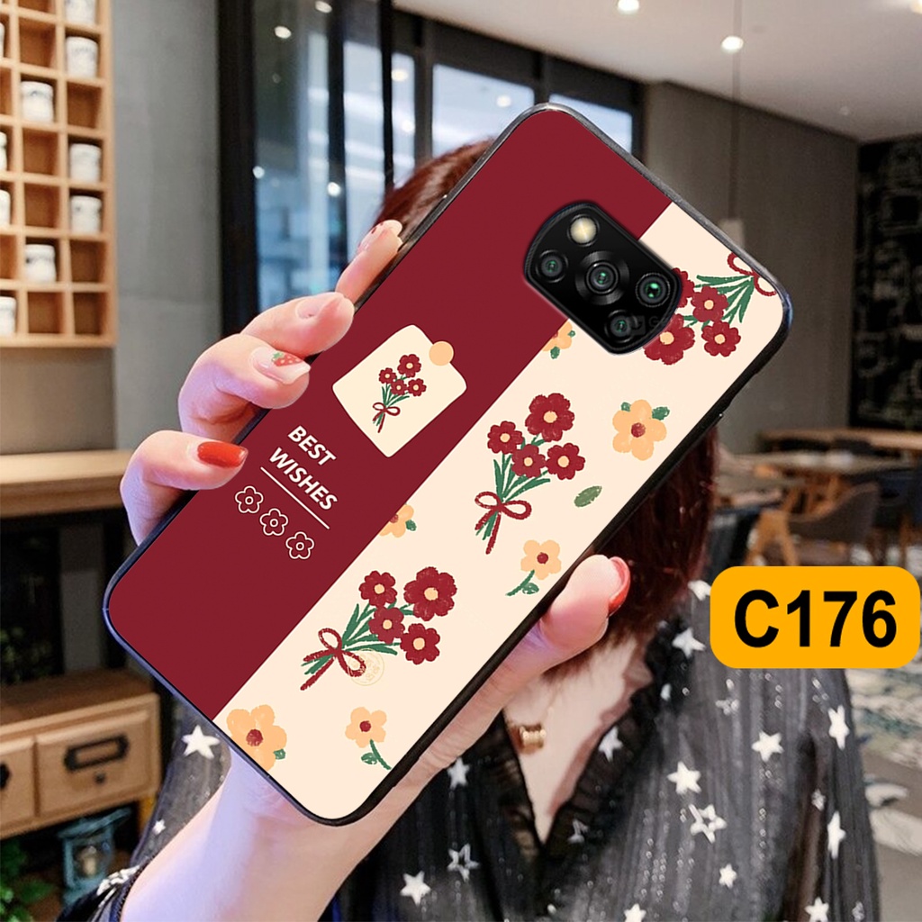 Ốp Xiaomi Poco X3 / Poco X3 Pro in hình hoa cỏ nhẹ nhàng,họa tiết caro xinh xắn.ốp lưng chống sốc