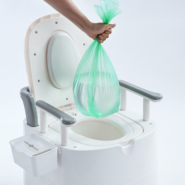 Bồn cầu di động dành cho người già có tay vịn, tựa lưng toilet cao cấp khử mùi